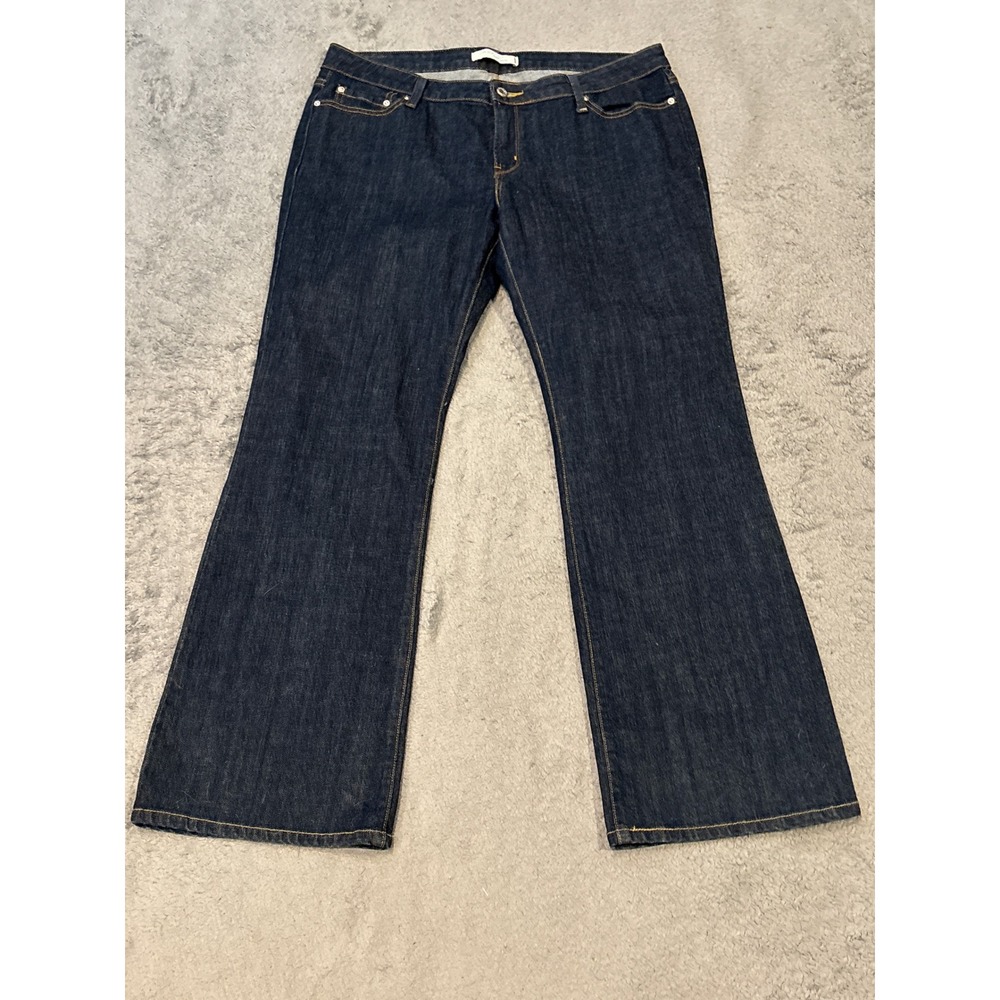 Levis 545 Low Boot Cut Jeans Womens 16 Medium Dark Wash Stretch Denim Blue